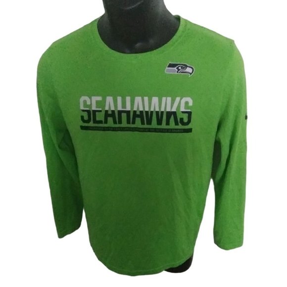 Seattle Seahawks Dri-Fit small neon green long sleeved t-shirt NFL equipment - Picture 2 of 9